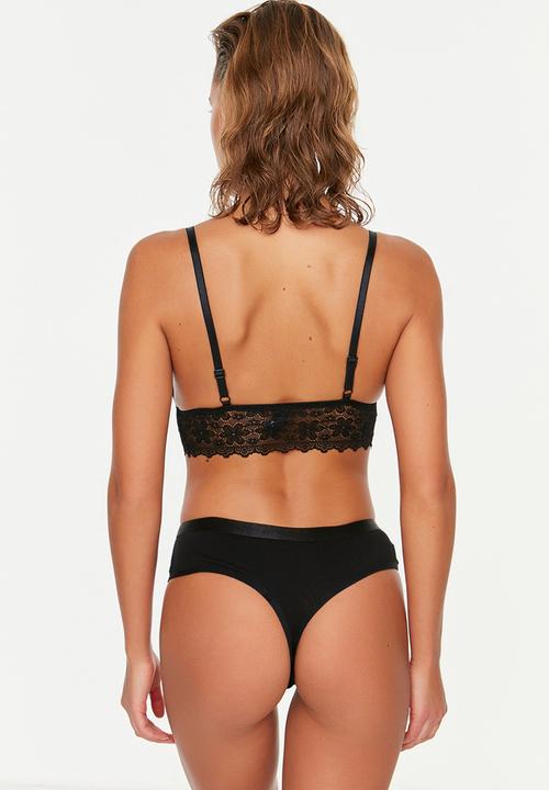 Koton - Lace cotton 3-pack panties - black