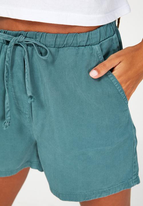 Koton - Belt denim shorts - green