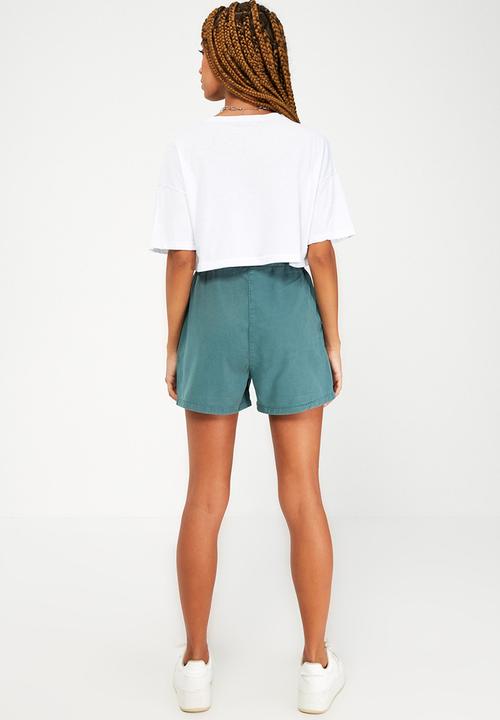 Koton - Belt denim shorts - green