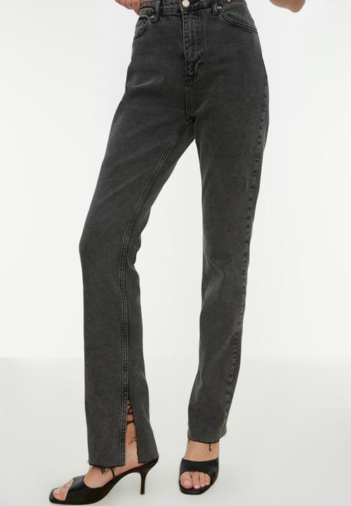 Koton - High waist slim jeans - anthracite