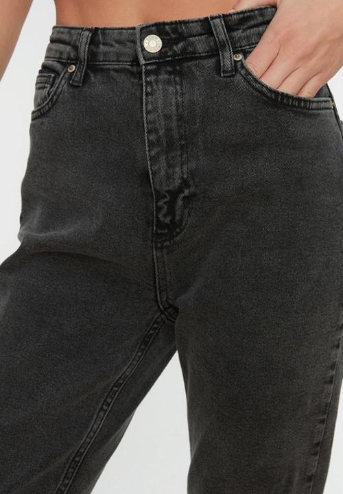 Koton - High waist slim jeans - anthracite