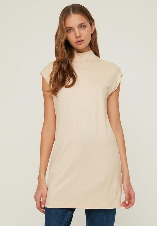 Koton - Vertical collar tunic - navy & stone