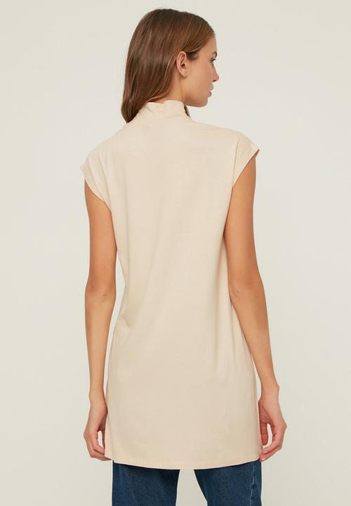 Koton - Vertical collar tunic - navy & stone