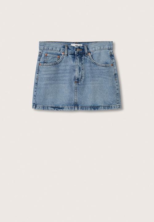 MANGO - Skirt mom80 - open blue