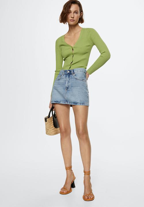 MANGO - Skirt mom80 - open blue