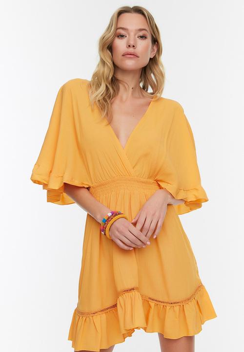 Trendyol - Ruffle beach dress - yellow
