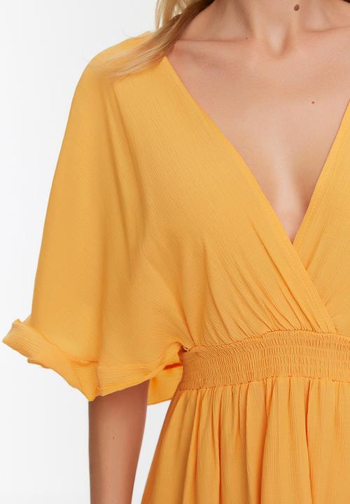 Trendyol - Ruffle beach dress - yellow