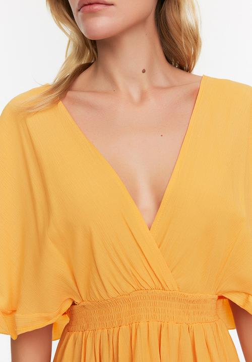 Trendyol - Ruffle beach dress - yellow