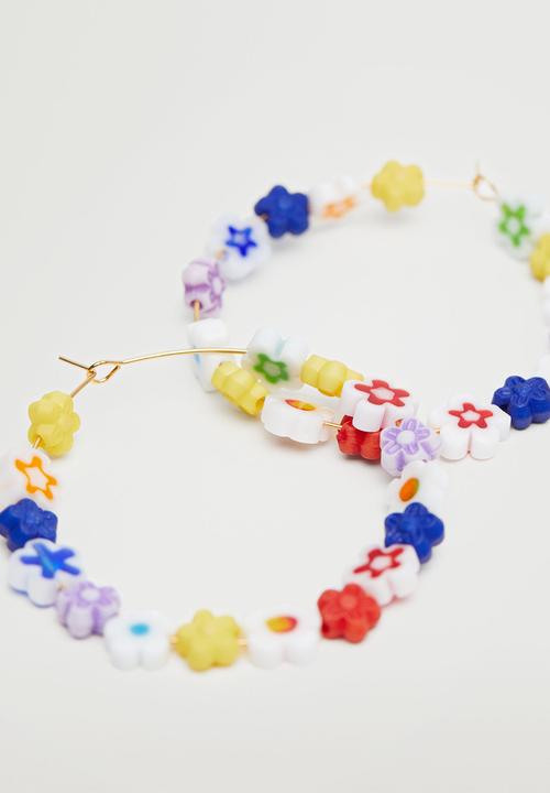 MANGO - Bead loop earrings - multi 