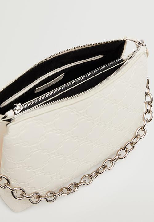 MANGO - Chains engraved bag - white