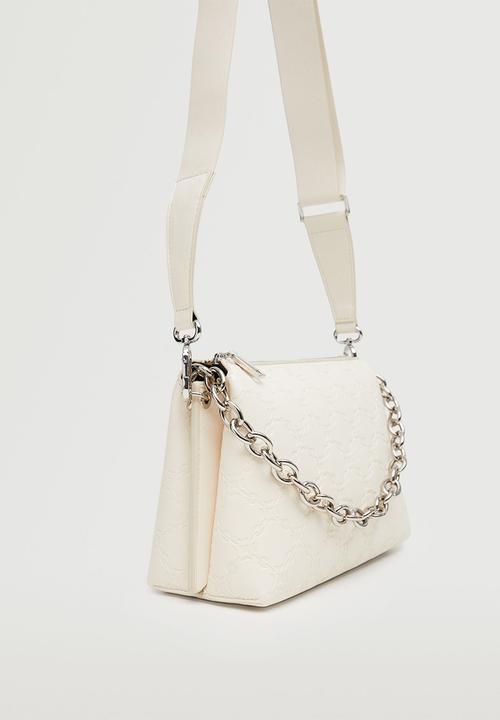 MANGO - Chains engraved bag - white