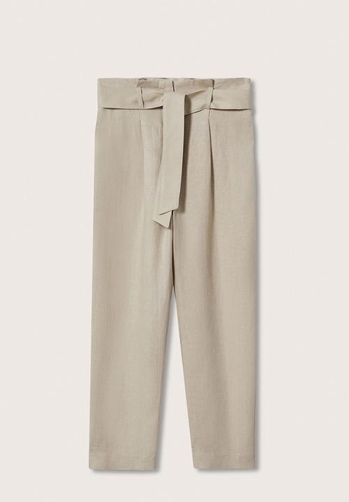 MANGO - Trousers ampabelt - light pastel grey