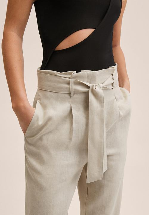 MANGO - Trousers ampabelt - light pastel grey