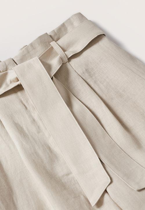 MANGO - Trousers ampabelt - light pastel grey