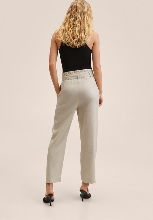 MANGO - Trousers ampabelt - light pastel grey