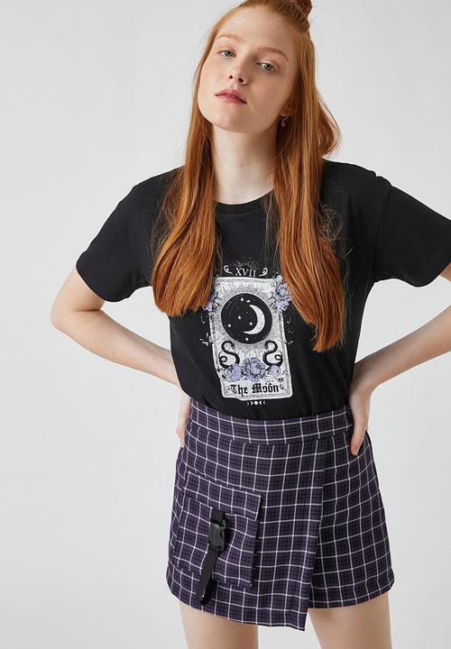 Koton - Print cotton T-shirt - black