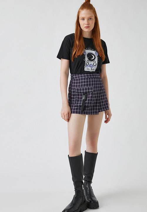 Koton - Print cotton T-shirt - black