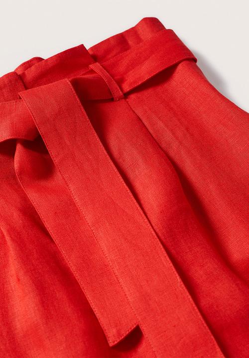MANGO - Trousers ampabelt - red