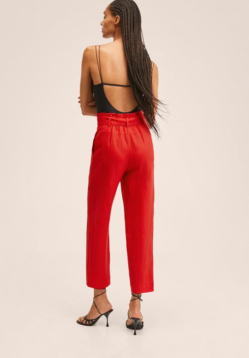 MANGO - Trousers ampabelt - red