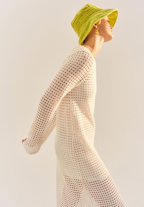 MANGO - Texture bucket hat - lime