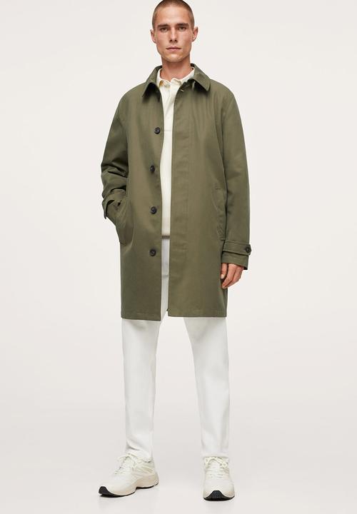 MANGO - Chayton long water repellent trench coat - Khaki 