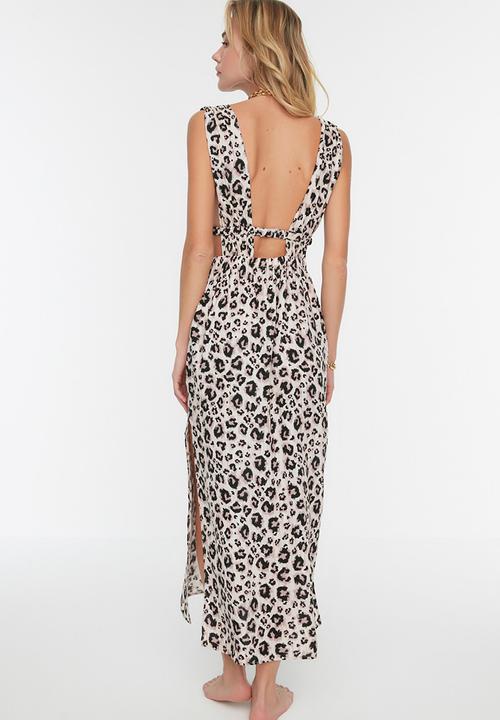 Trendyol - Leopard patterned viscose beach dress - multi