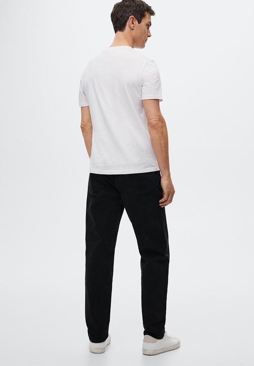 MANGO - Cherlo sustainable cotton basic T-shirt  - white 