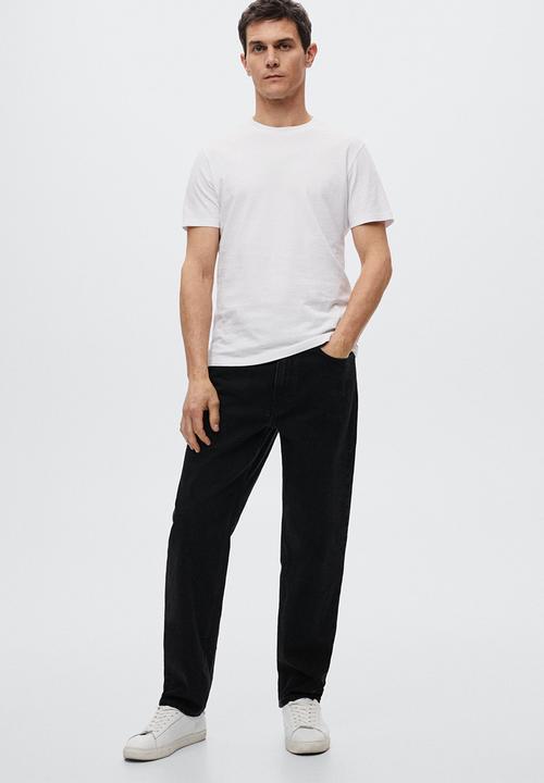 MANGO - Cherlo sustainable cotton basic T-shirt  - white 