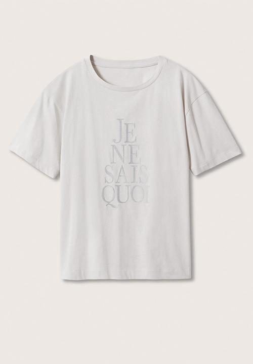 MANGO - T-shirt pstjene - grey