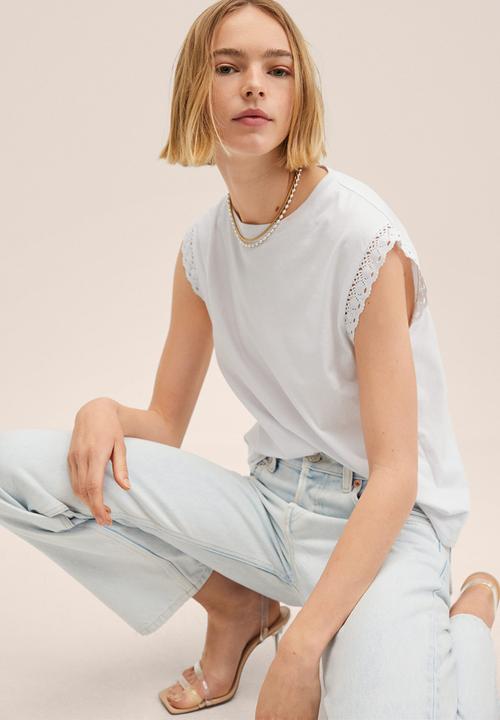 MANGO - T-shirt flospi - white