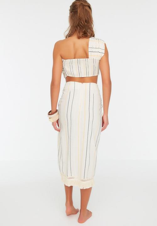 Trendyol - Tie detailed bottom-top set - cream