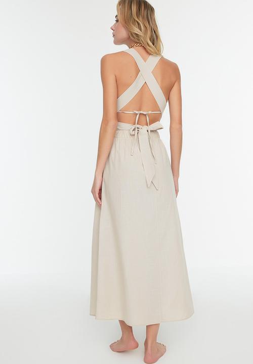 Trendyol - Cross linking detailed bottom-top set - stone