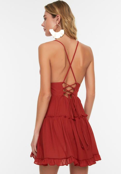 Trendyol - Back detailed beach dress - cinnamon