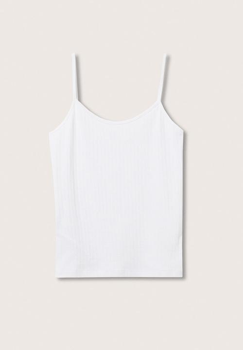 MANGO - Cami top pili - white