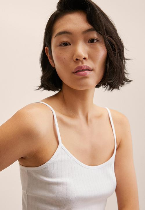MANGO - Cami top pili - white