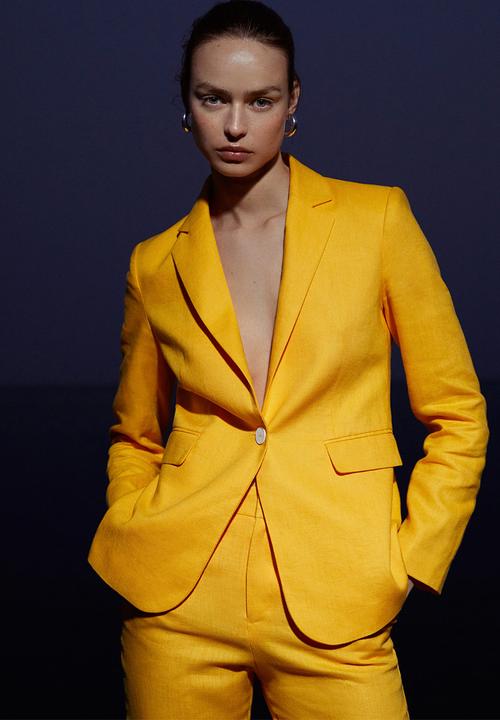 MANGO - Blazer boreli - yellow