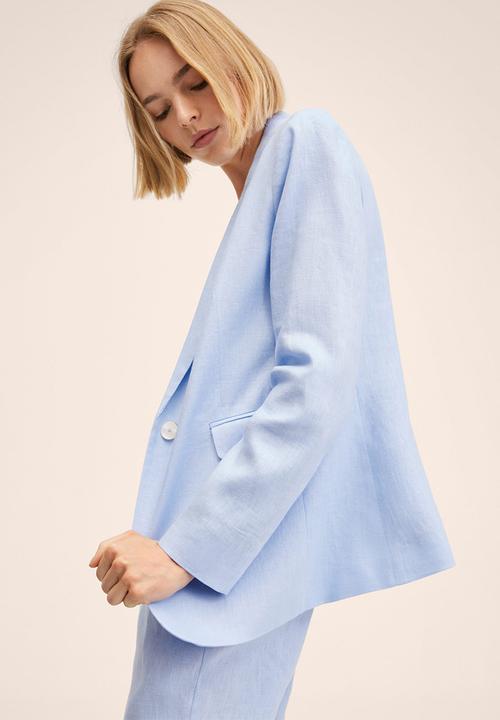 MANGO - Blazer boreli - light pastel blue