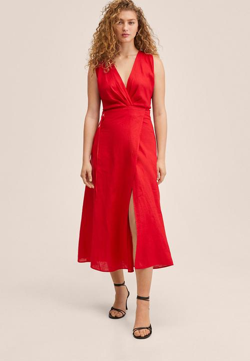 MANGO - Dress silve - red