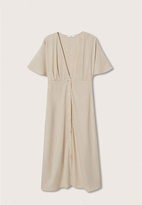 MANGO - Dress pilu - light beige