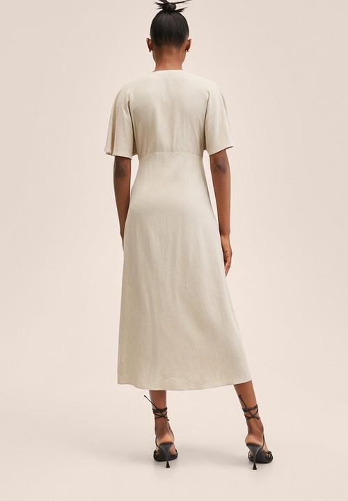 MANGO - Dress pilu - light beige