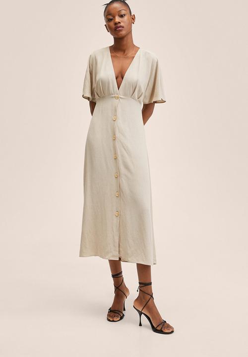 MANGO - Dress pilu - light beige