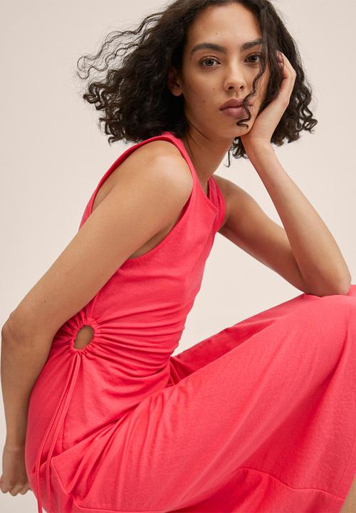 MANGO - Dress gabete - medium red