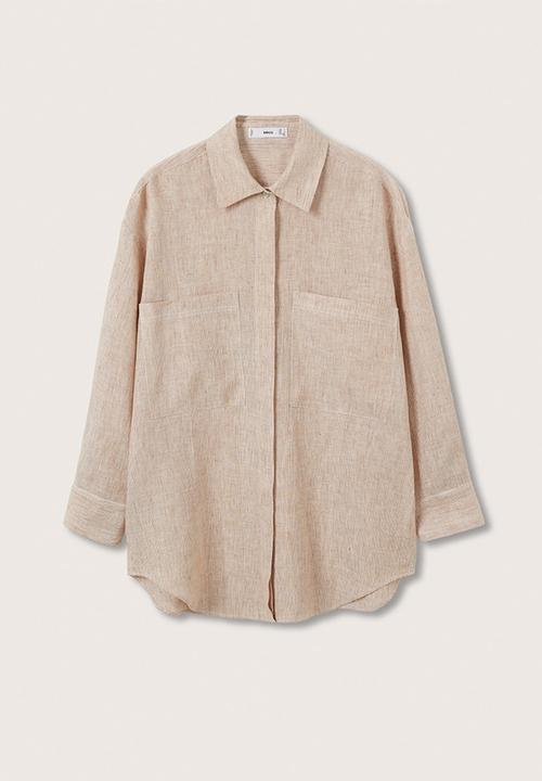 MANGO - Shirt work - brown