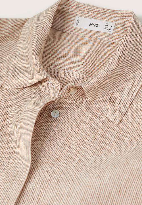 MANGO - Shirt work - brown