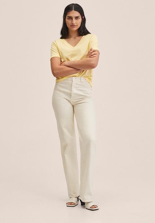 MANGO - T-shirt chalapi - yellow