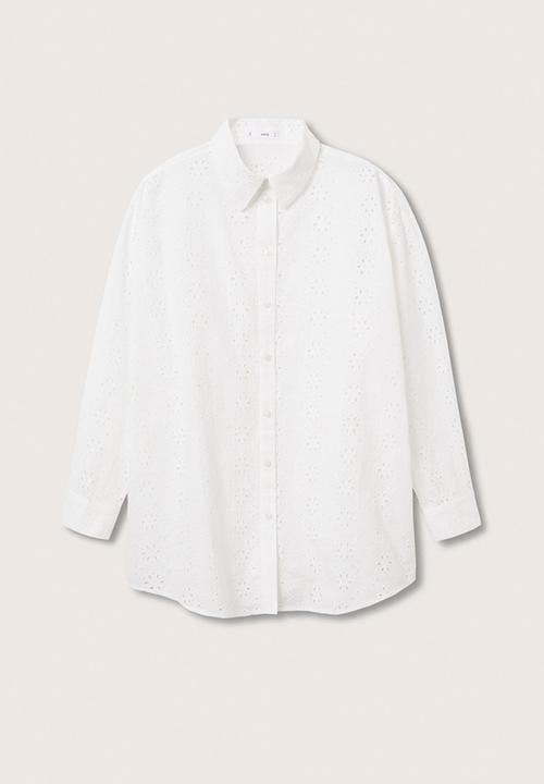MANGO - Shirt shift - off white 