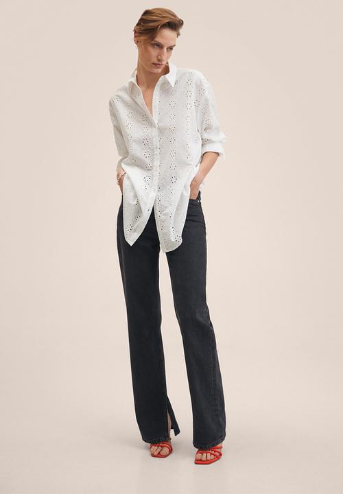 MANGO - Shirt shift - off white 