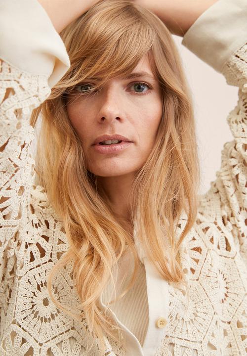 MANGO - Shirt crochet - light beige
