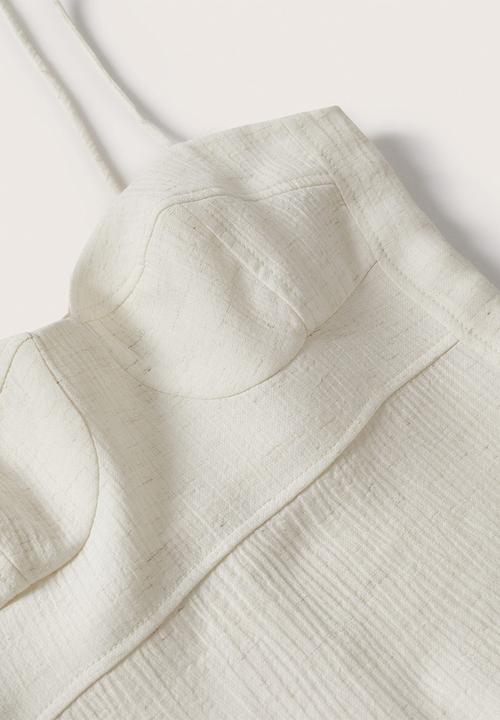 MANGO - Dress rustic - light beige