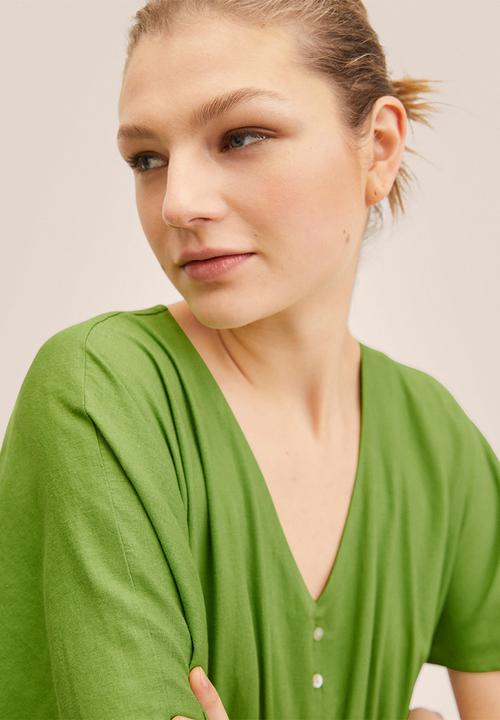 MANGO - Dress red - green